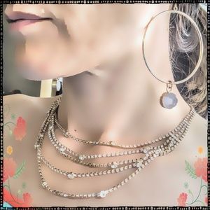 Multi-Strand Statement Necklace Earring Set